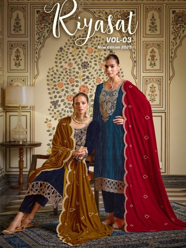 RIYASAT VOL 3 VELVET RK GOLD (Winter Collection)