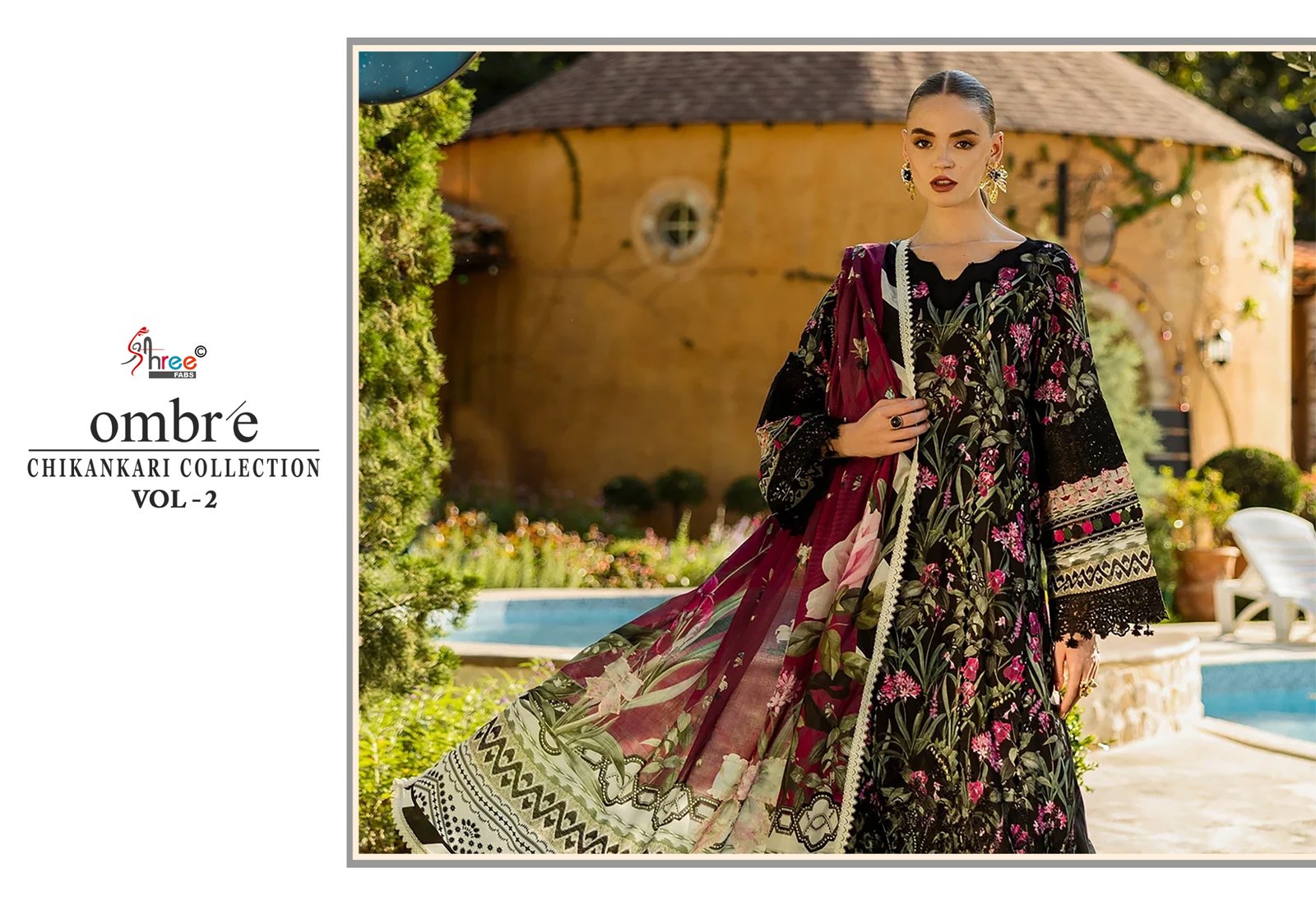 OMBRE CHIKANKARI COLLECTION VOL 2 SHREE (chiffon Dupatta) - Image 15