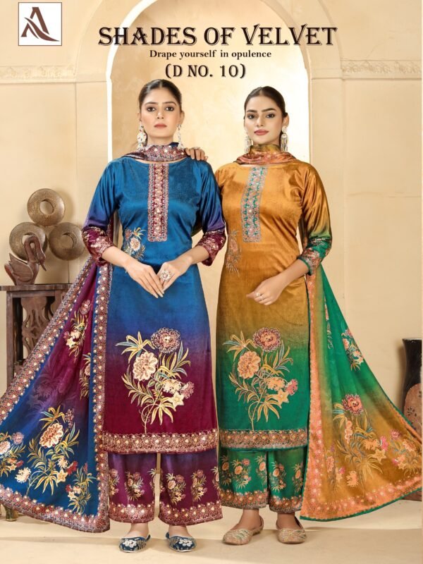 SHADE OF VELVET 10 ALOK SUITS (winter Collection)