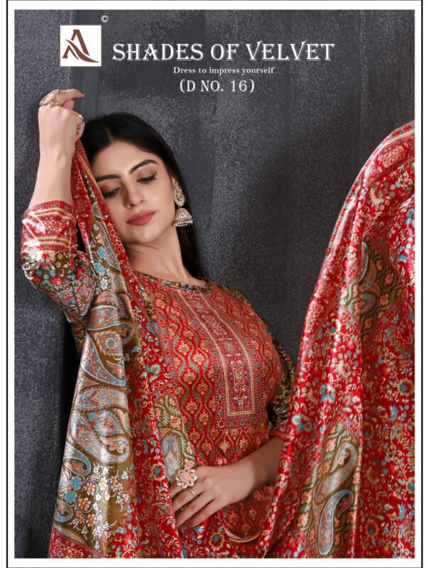 SHADE OF VELVET 16 ALOK SUITS (winter Collection)