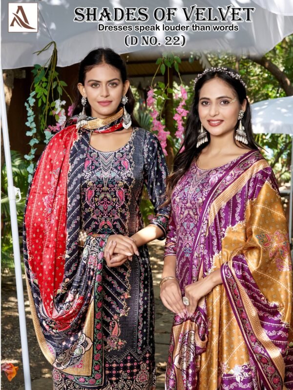 SHADE OF VELVET 22 ALOK SUITS (winter Collection)