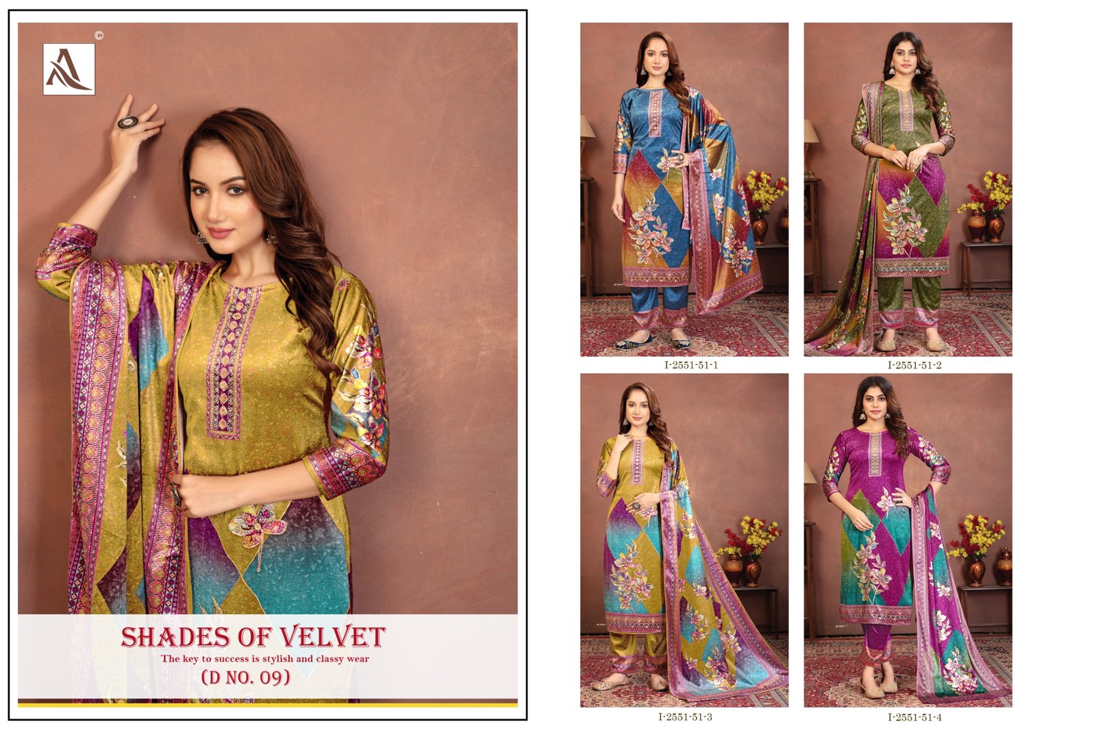 SHADE OF VELVET 9 ALOK SUITS (winter Collection) - Image 2