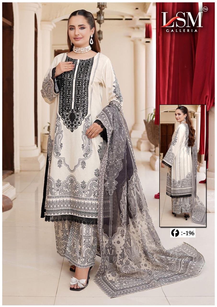 FIRDOUS QUEEN EXCLUSIVE HEAVY LAWN COLLECTION VOL 19 LSM (cotton Dupatta) (Copy) - Image 4