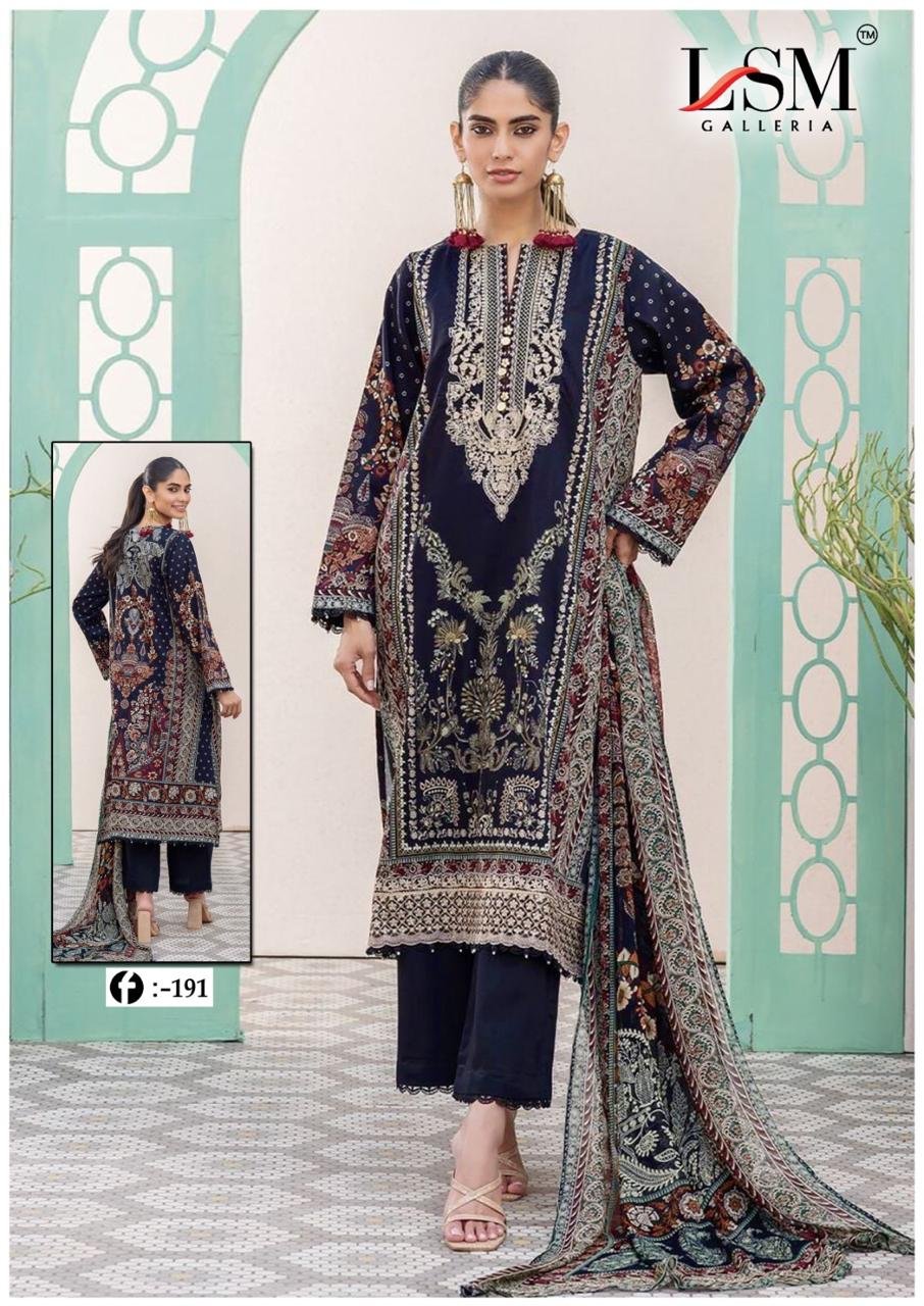 FIRDOUS QUEEN EXCLUSIVE HEAVY LAWN COLLECTION VOL 19 LSM (cotton Dupatta) (Copy) - Image 8