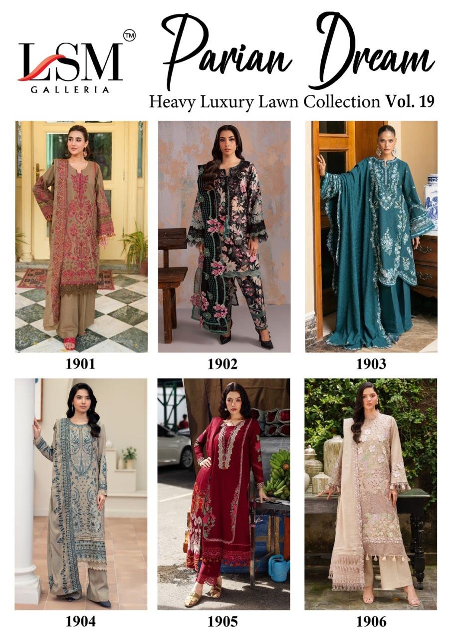 PARIAN DREAM HEAVY LUXURY LAWN COLLECTION VOL 19 (Cotton Dupatta) - Image 3
