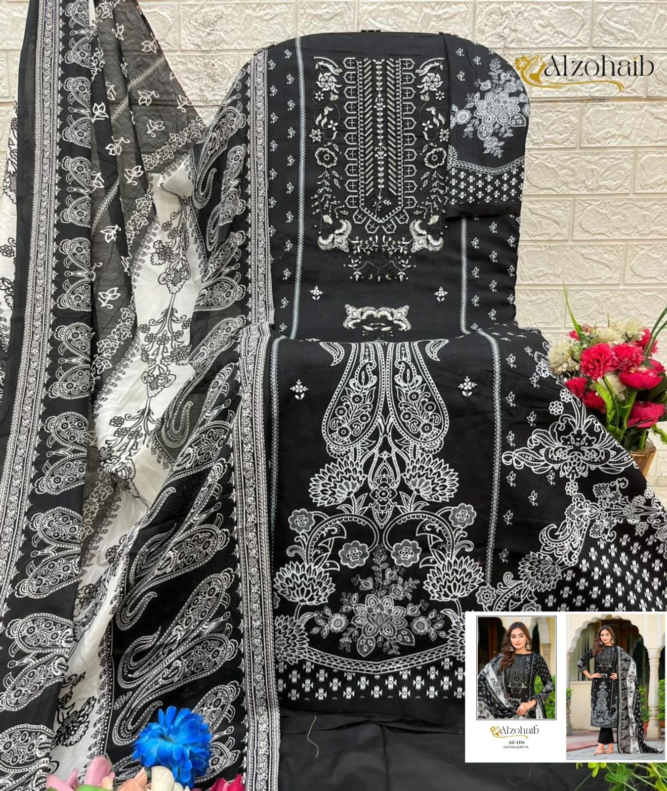 ALZOHAIB AZ 1374-77 (cotton Dupatta) - Image 6