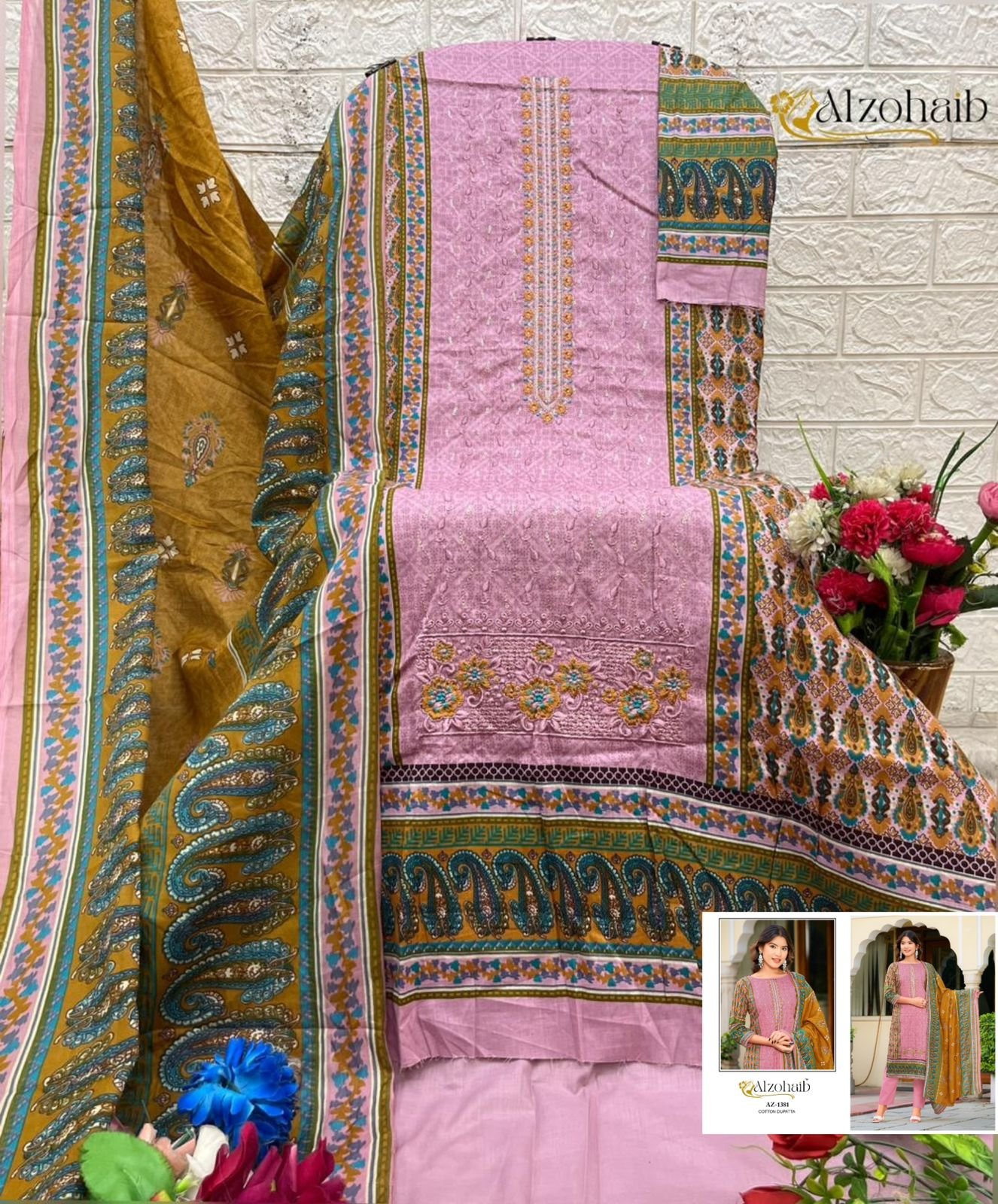ALZOHAIB AZ 1378-81 (cotton Dupatta) - Image 10