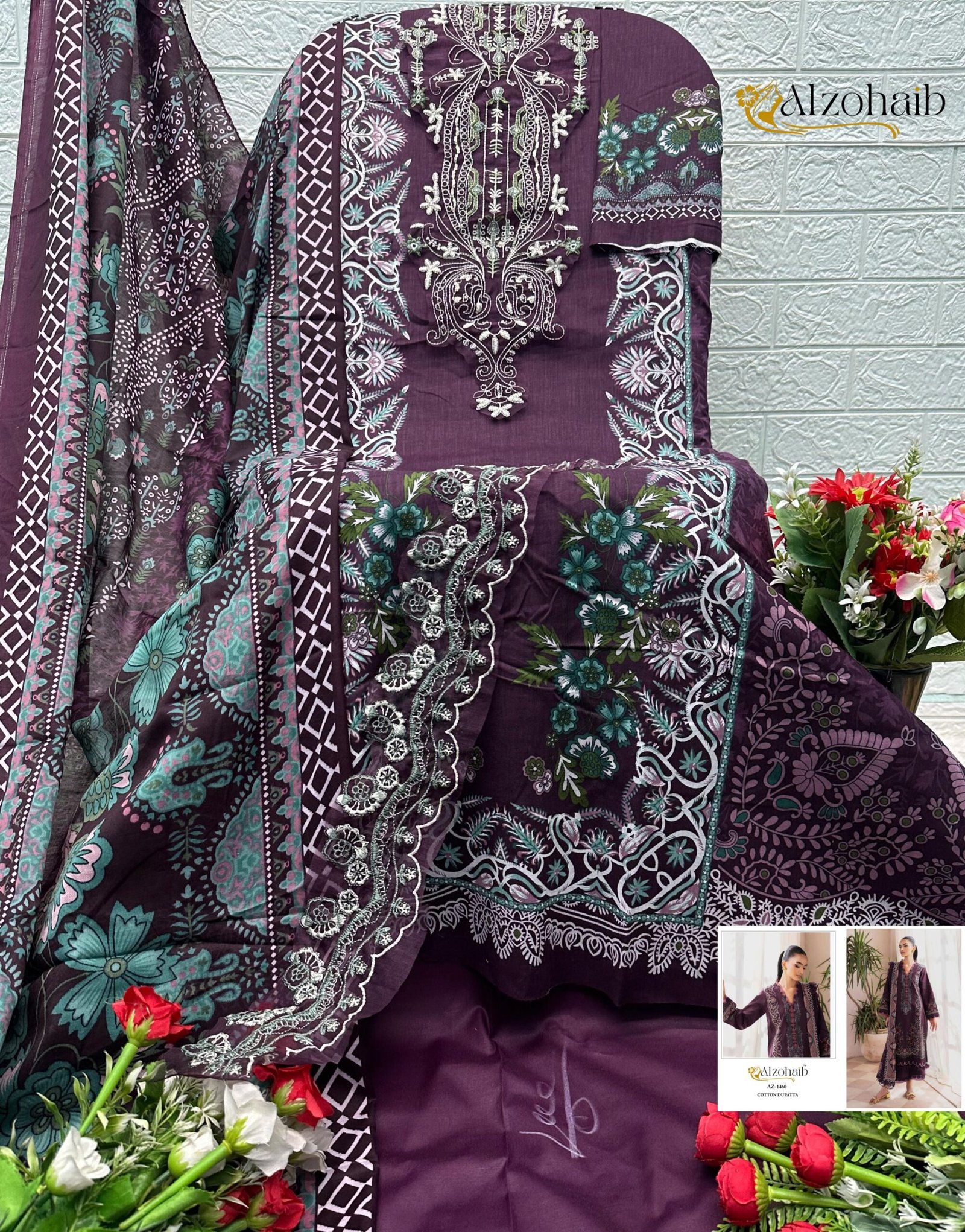 ALZOHAIB AZ 1460 (cotton Dupatta) - Image 3