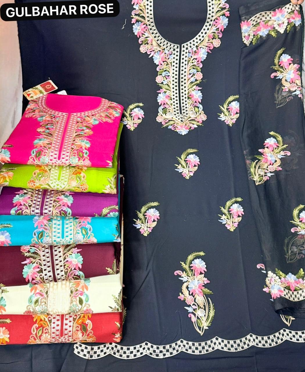 GULBAHAR ROSE RAYON TO CHIFFON