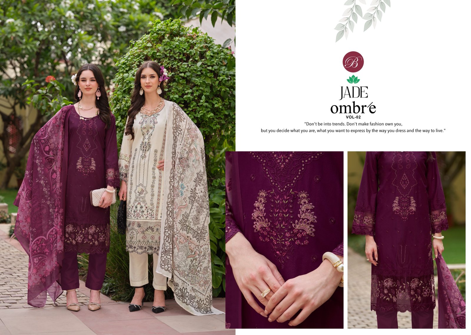 JADE OMBRE VOL 2 BELLIZA (cotton Dupatta) - Image 12