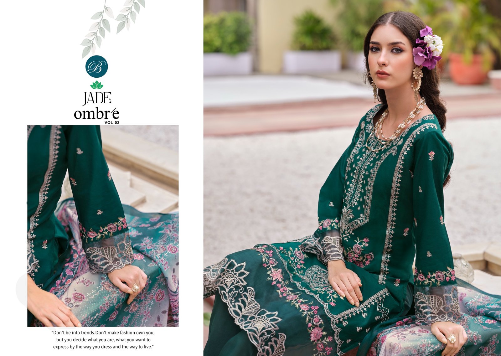 JADE OMBRE VOL 2 BELLIZA (cotton Dupatta) - Image 9