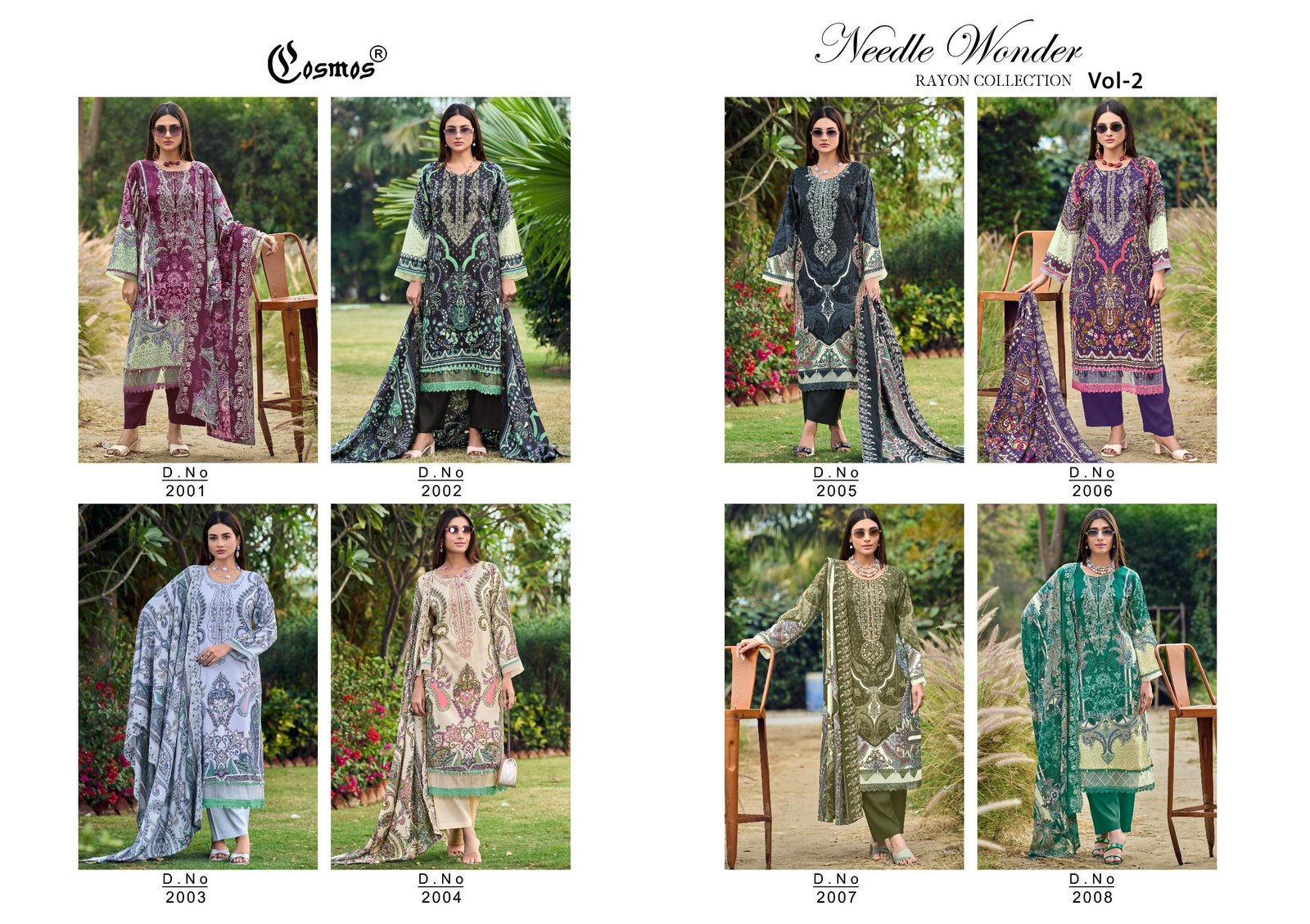 NEEDLE WONDER RAYON VOL 2 COSMOS (Cotton Dupatta) - Image 13