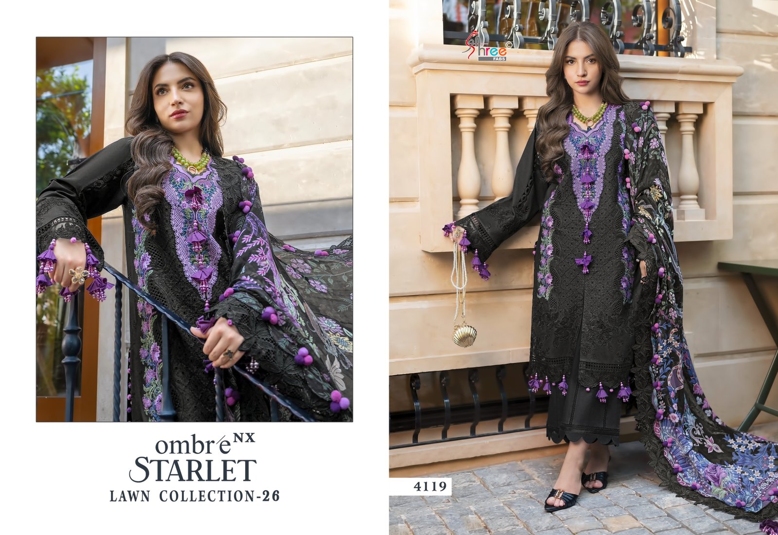 OMBRE STARLET LAWN COLLECTION 26 NX SHREE (cotton Dupatta) - Image 7