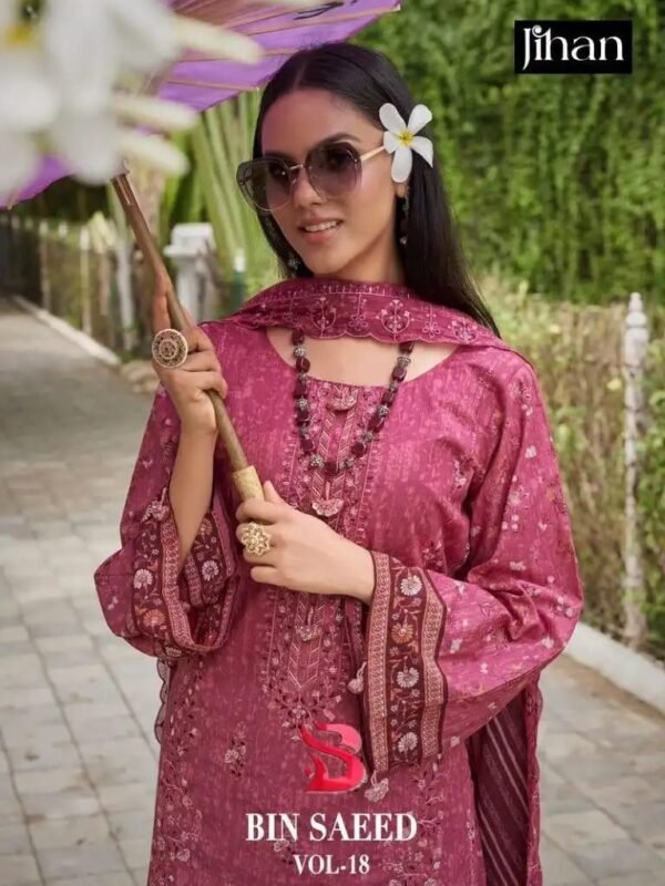 BIN SAEED LAWN COLLECTION VOL 18 JIHAN