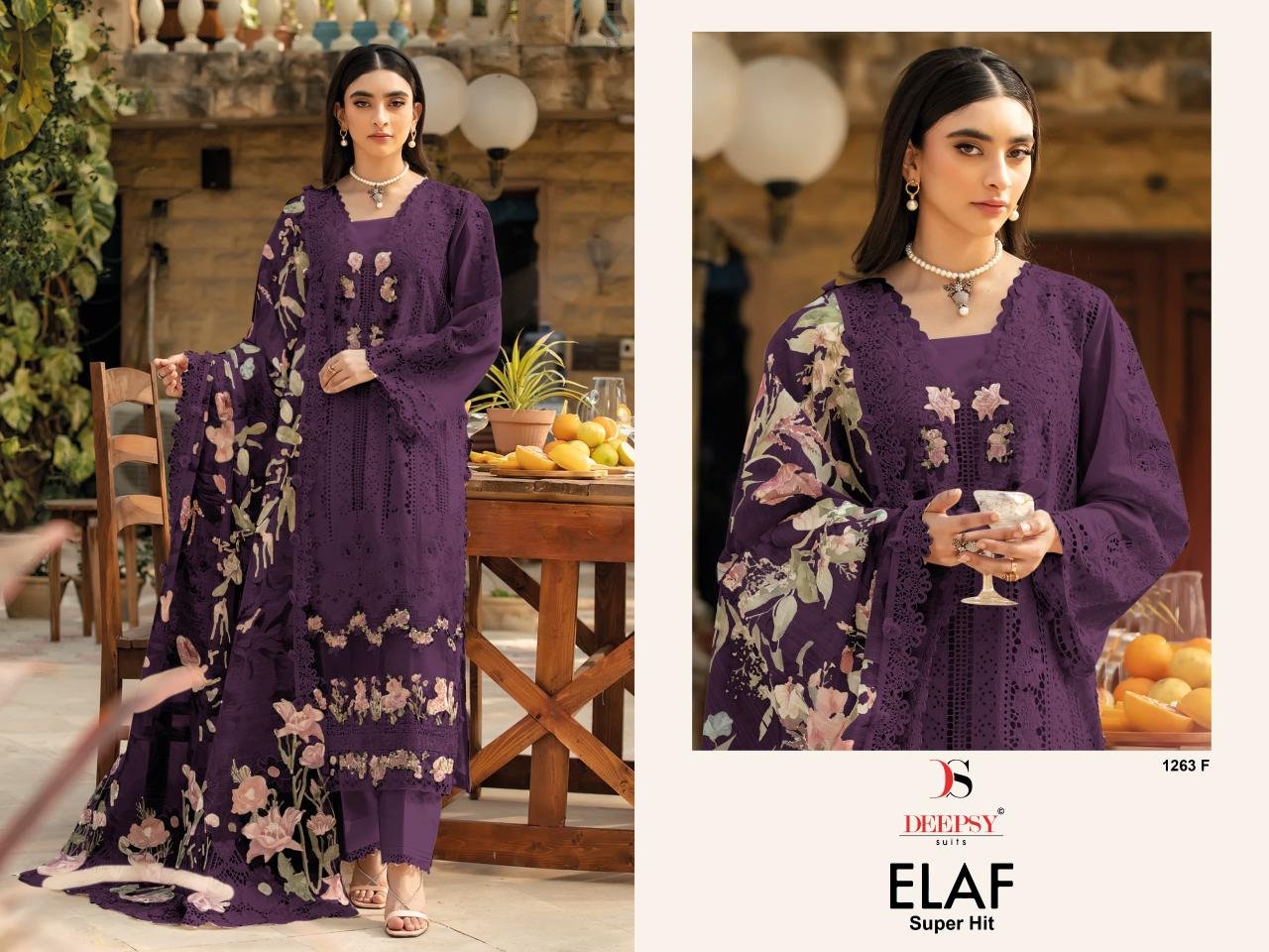 ELAF LUXURY SUPER HIT LAWN DEEPSY SUITS 1263 DARK CHART