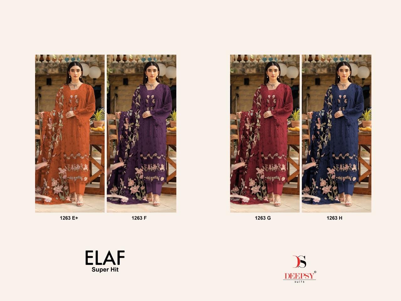 ELAF LUXURY SUPER HIT LAWN DEEPSY SUITS 1263 DARK CHART (Kota Dupatta) (Copy) - Image 5