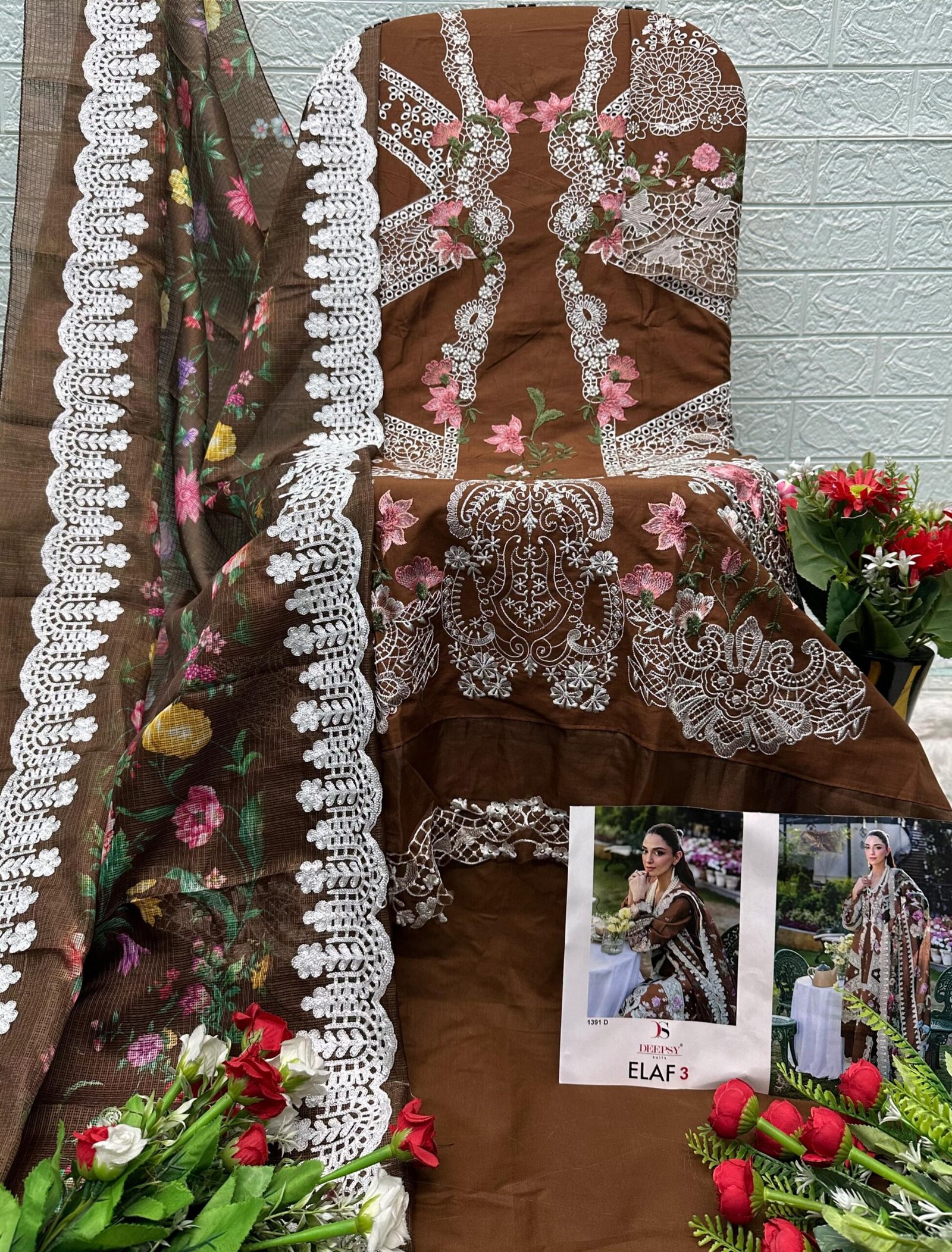 ELAF LUXURY SUPER HIT LAWN DEEPSY SUITS 1391 (Kota Dupatta) - Image 2