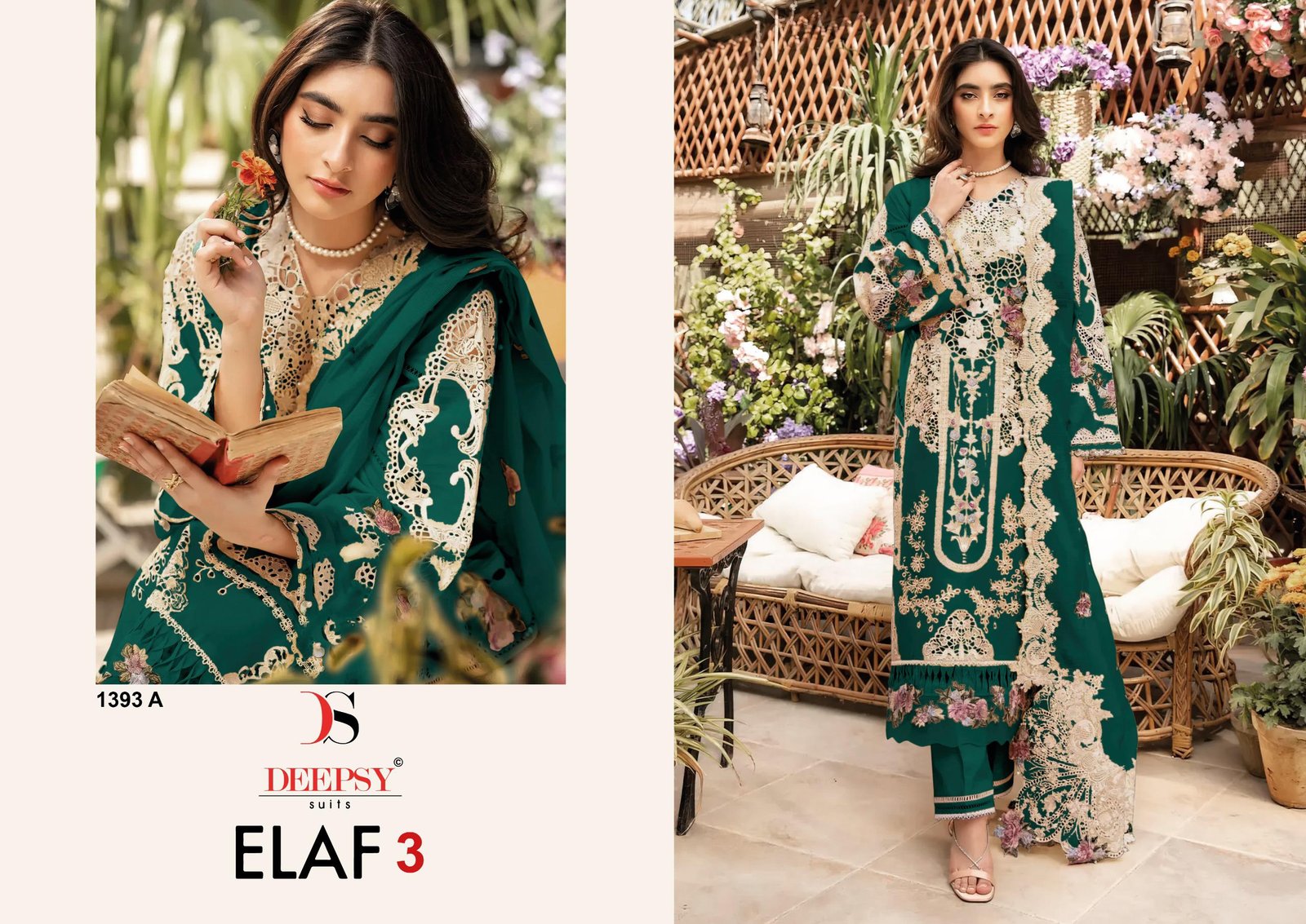 ELAF LUXURY SUPER HIT LAWN DEEPSY SUITS 1393 (Kota Dupatta) - Image 3