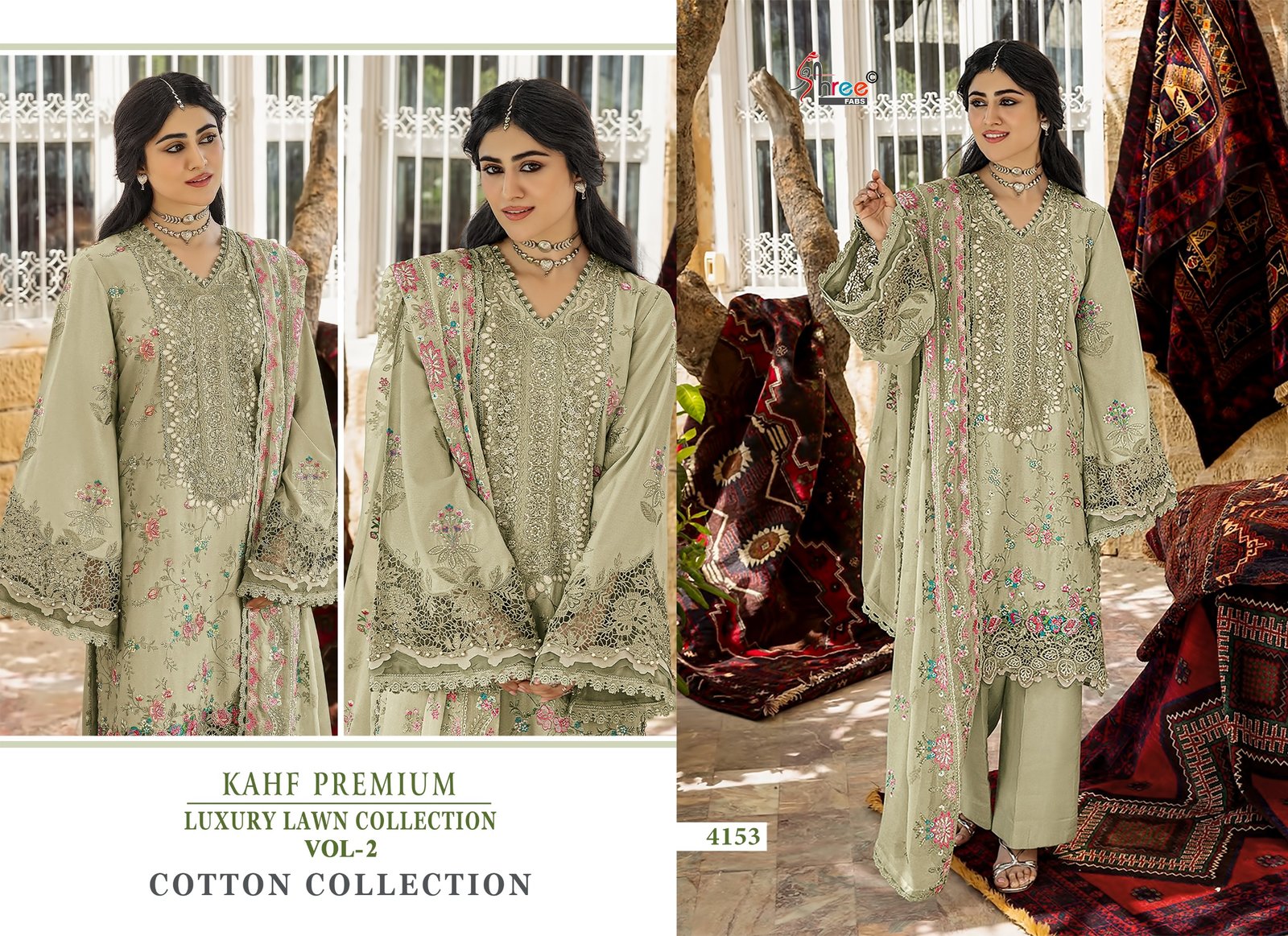 KAHF PREMIUM LUXURY LAWN COLLECTION VOL 2 SHREE (Kota Dupatta) - Image 3