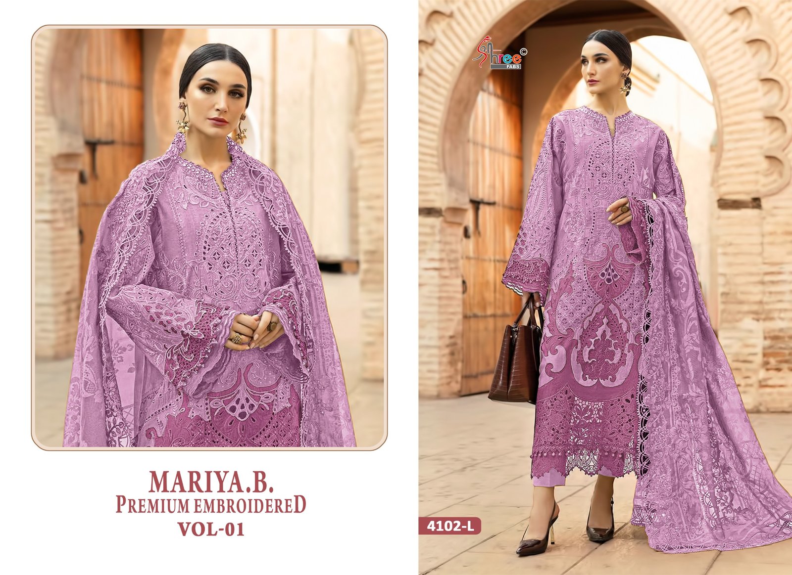 MARIYA B PREMIUM EMBROIDERED VOL 1 JKLM SHREE (Chiffon Dupatta) - Image 3