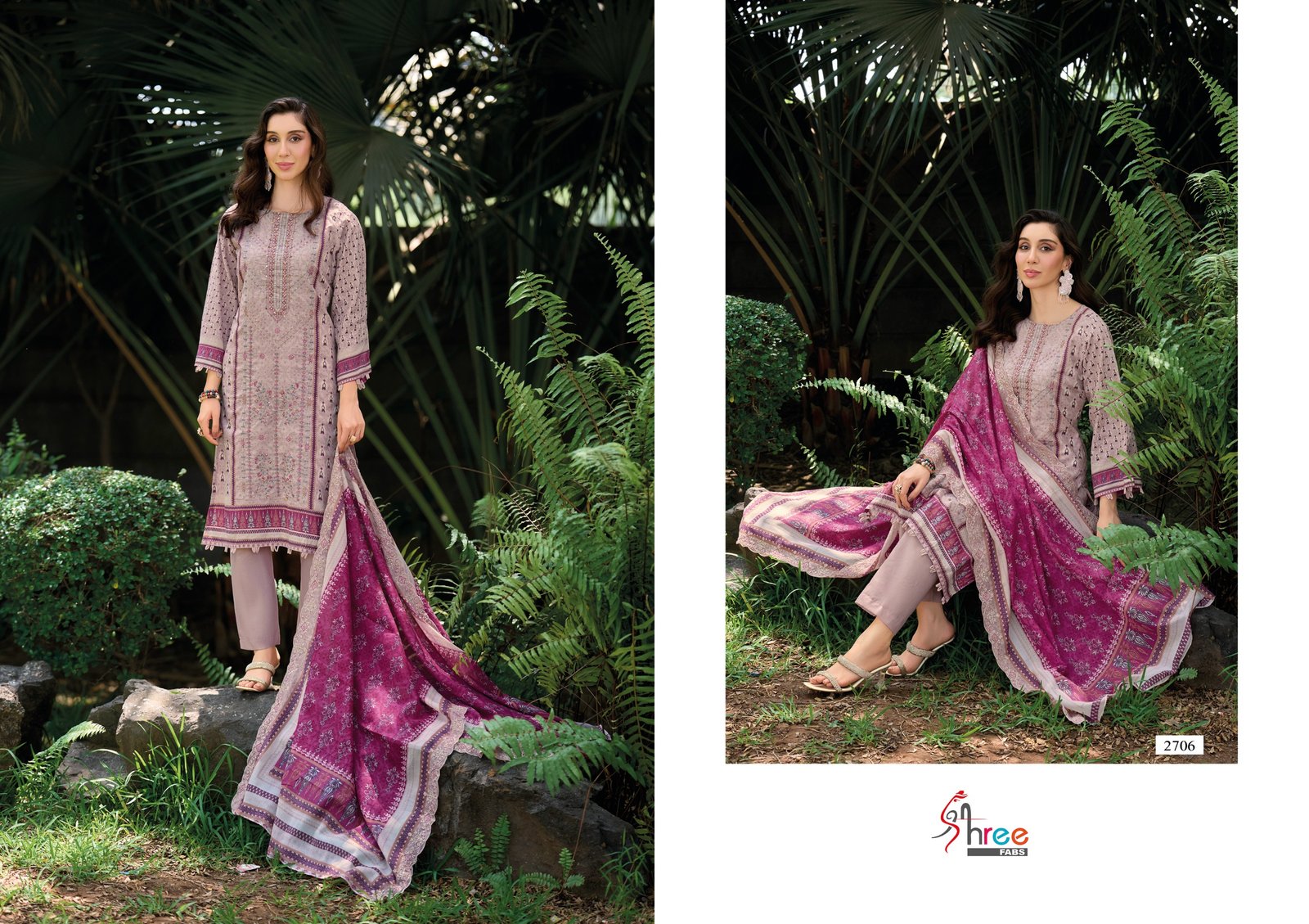 BIN SAEED LAWN COLLECTION VOL 27 SHREE (cotton Dupatta) - Image 2