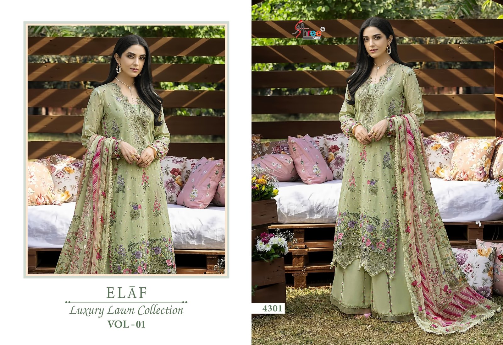 ELAF LUXURY LAWN COLLECTION VOL 1 SHREE (ChiffonDupatta) - Image 3