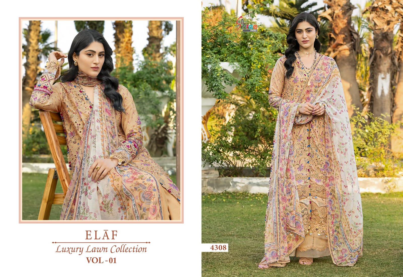 ELAF LUXURY LAWN COLLECTION VOL 1 SHREE (ChiffonDupatta) - Image 4