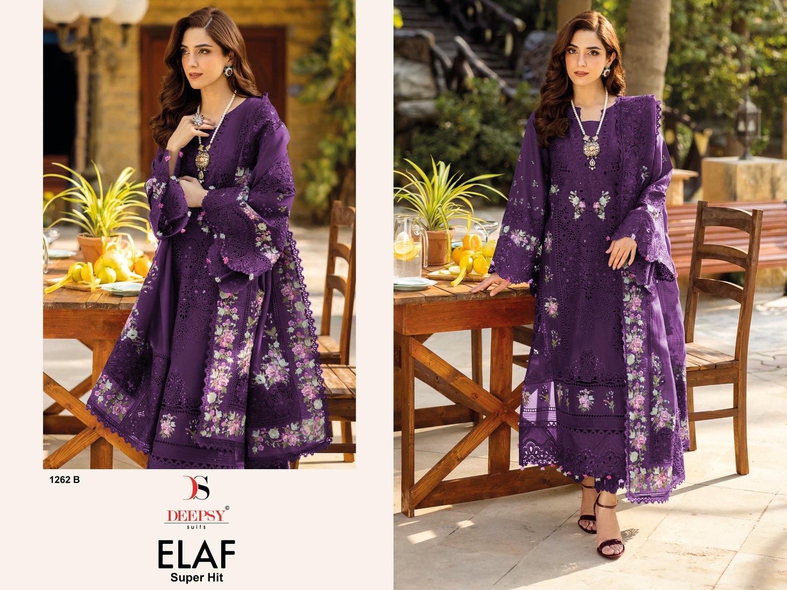 ELAF LUXURY SUPER HIT LAWN BY DEEPSY 1262 (Cotton Dupatta) - Image 6