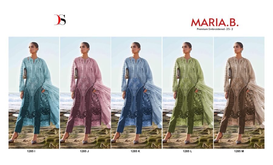 MARIA B PREMIUM EMBROIDERED 25-2 DEEPSY 1285 (Cotton Dupatta ...