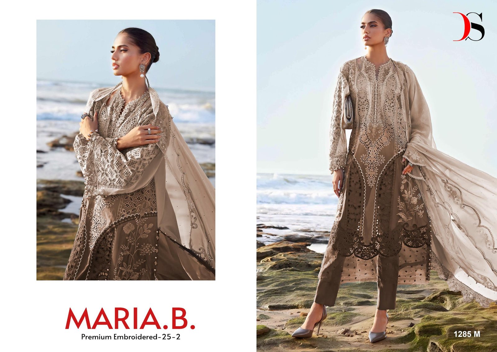 MARIA B PREMIUM EMBROIDERED 25-2 DEEPSY 1285 (Cotton Dupatta) - Image 5