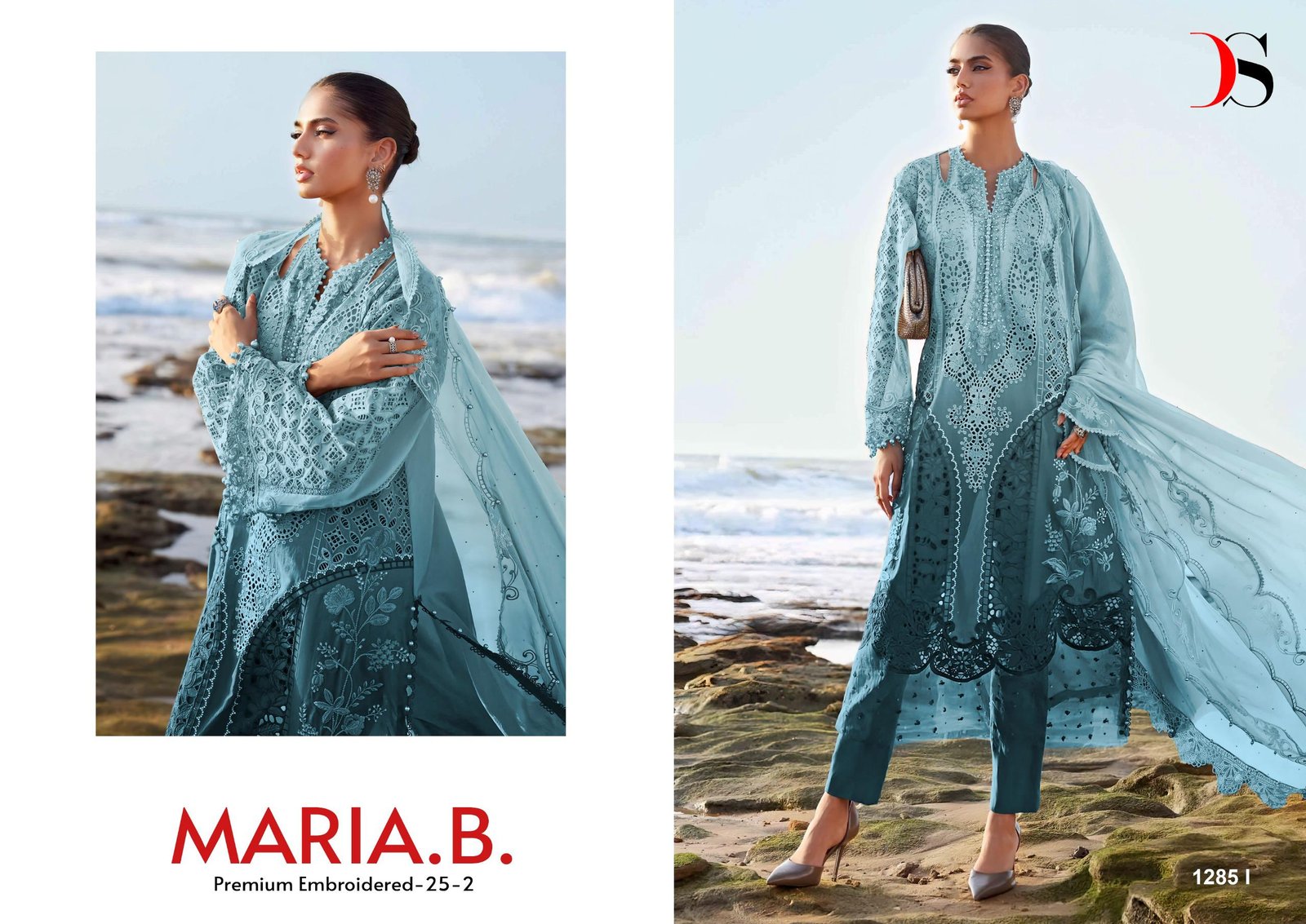MARIA B PREMIUM EMBROIDERED 25-2 DEEPSY 1285 (Cotton Dupatta) - Image 7
