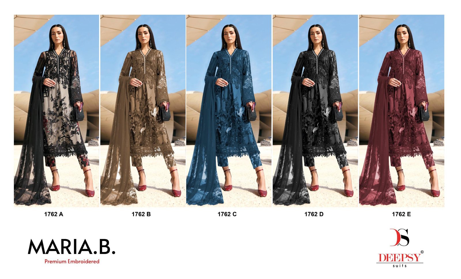 MARIA B PREMIUM EMBROIDERED 3 DEEPSY 1762 (Chiffon Dupatta) - Image 5