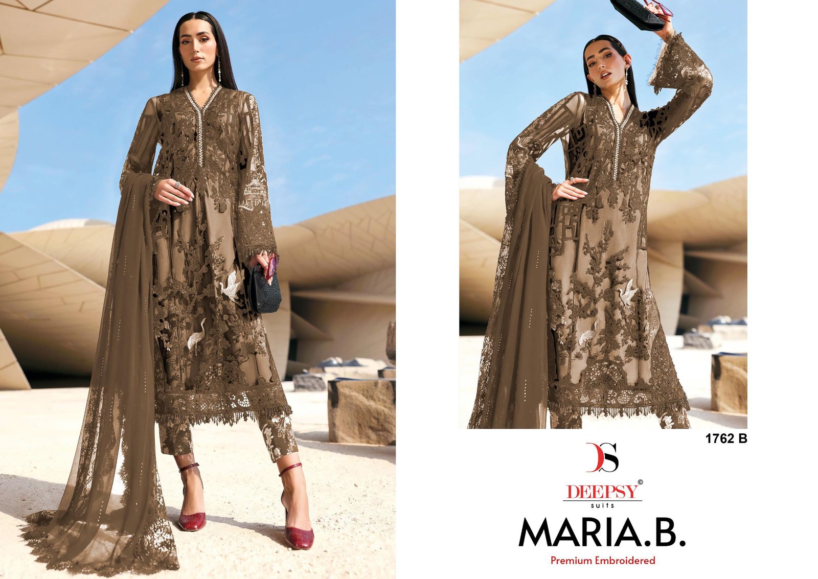 MARIA B PREMIUM EMBROIDERED 3 DEEPSY 1762 (Chiffon Dupatta) - Image 6