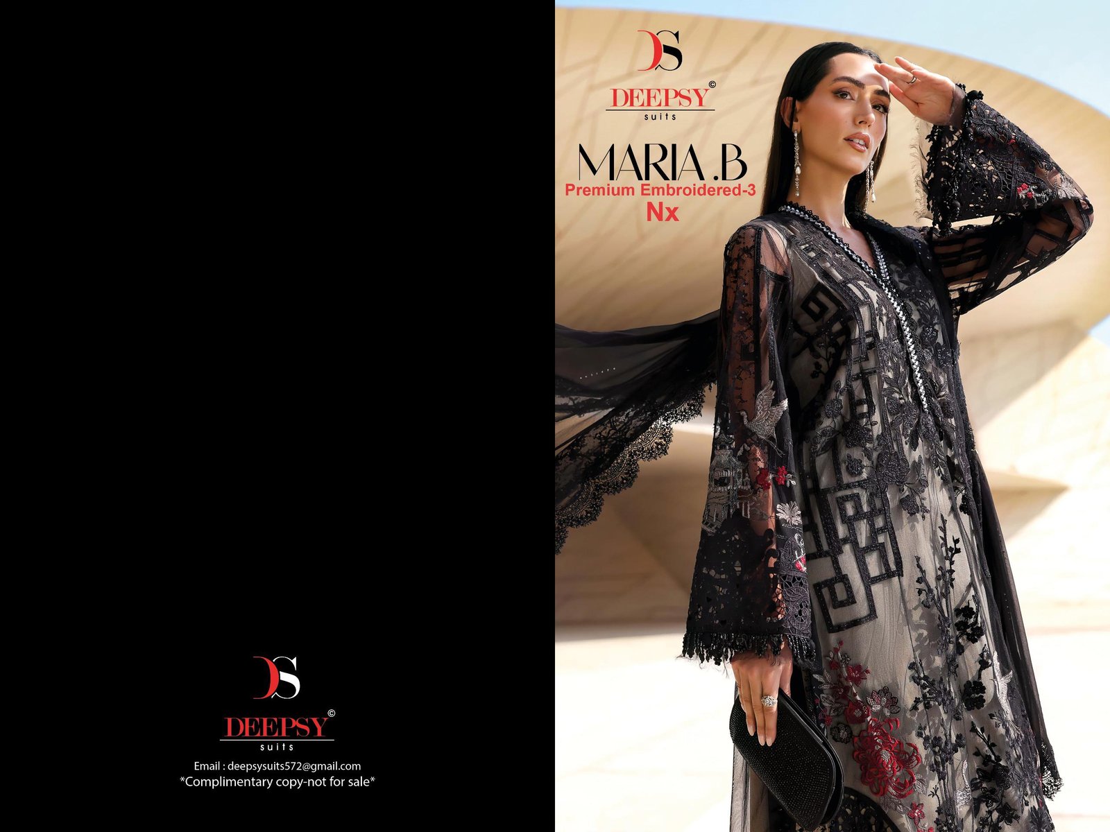 MARIA B PREMIUM EMBROIDERED 3 NX DEEPSY