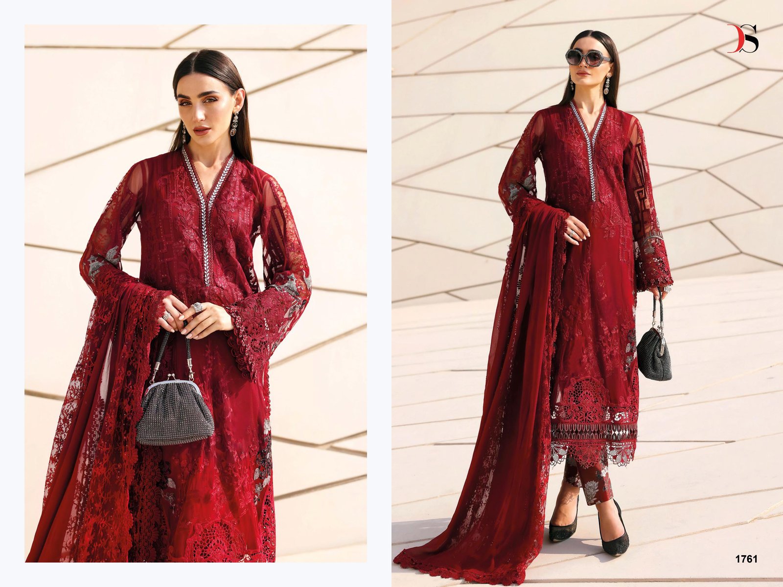 MARIA B PREMIUM EMBROIDERED 3 NX DEEPSY (Cotton Dupatta) - Image 10