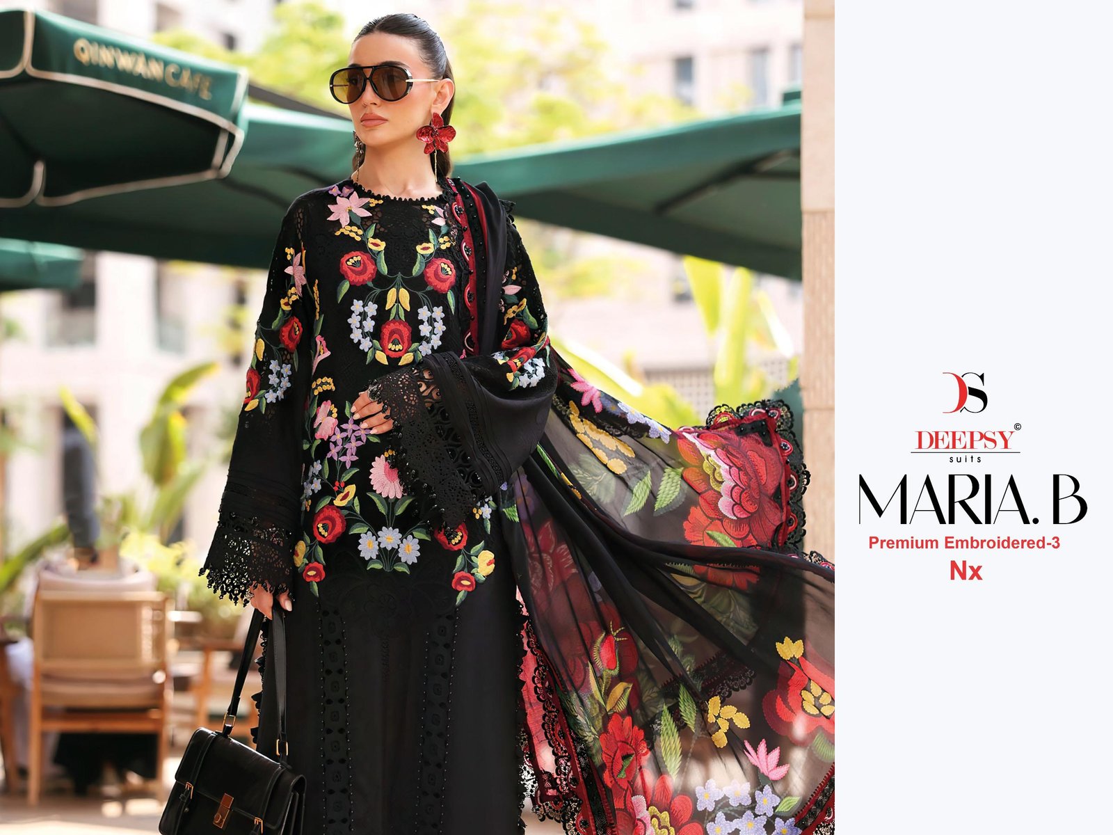 MARIA B PREMIUM EMBROIDERED 3 NX DEEPSY (Cotton Dupatta) - Image 11