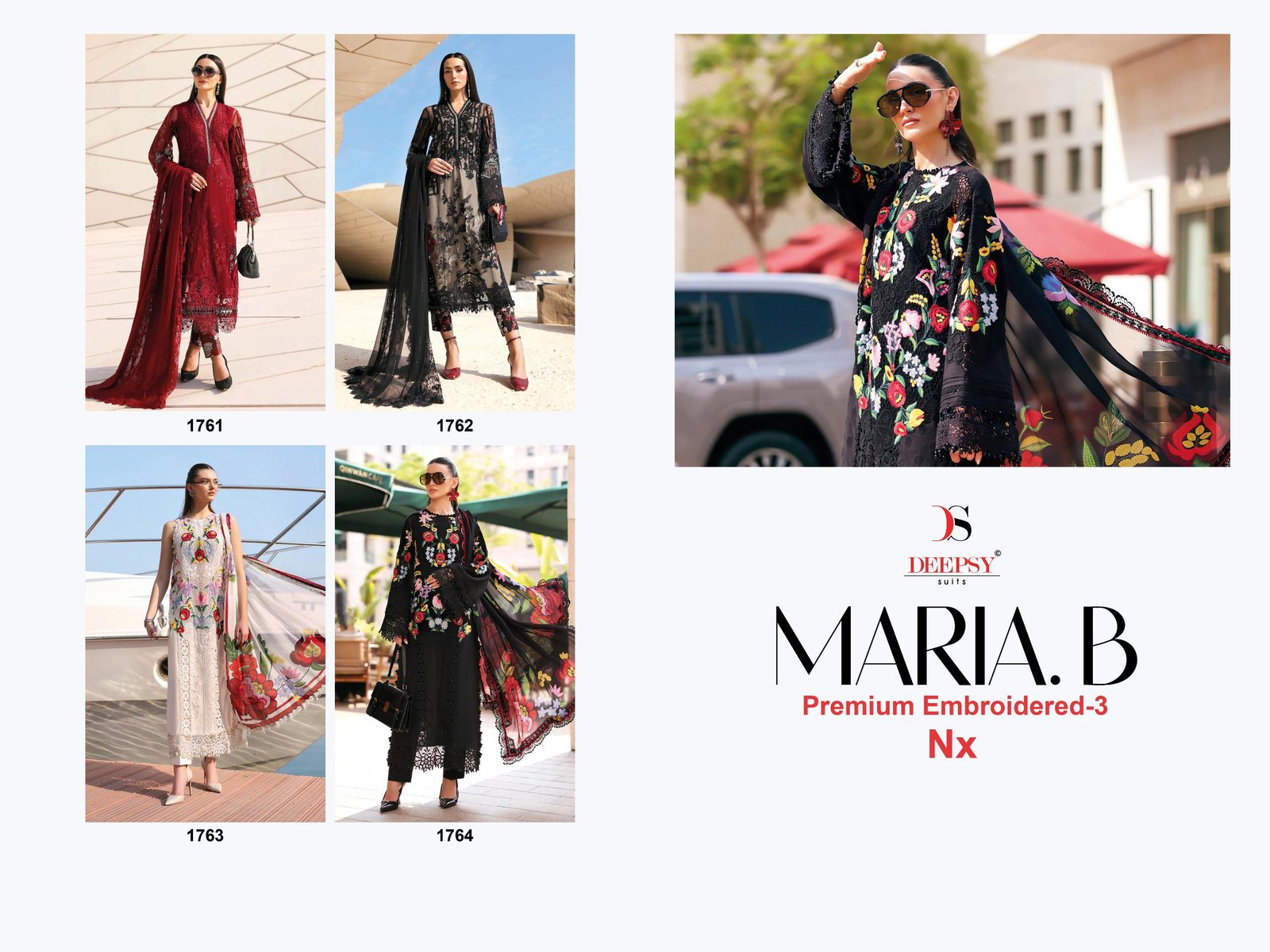 MARIA B PREMIUM EMBROIDERED 3 NX DEEPSY (Cotton Dupatta) - Image 2