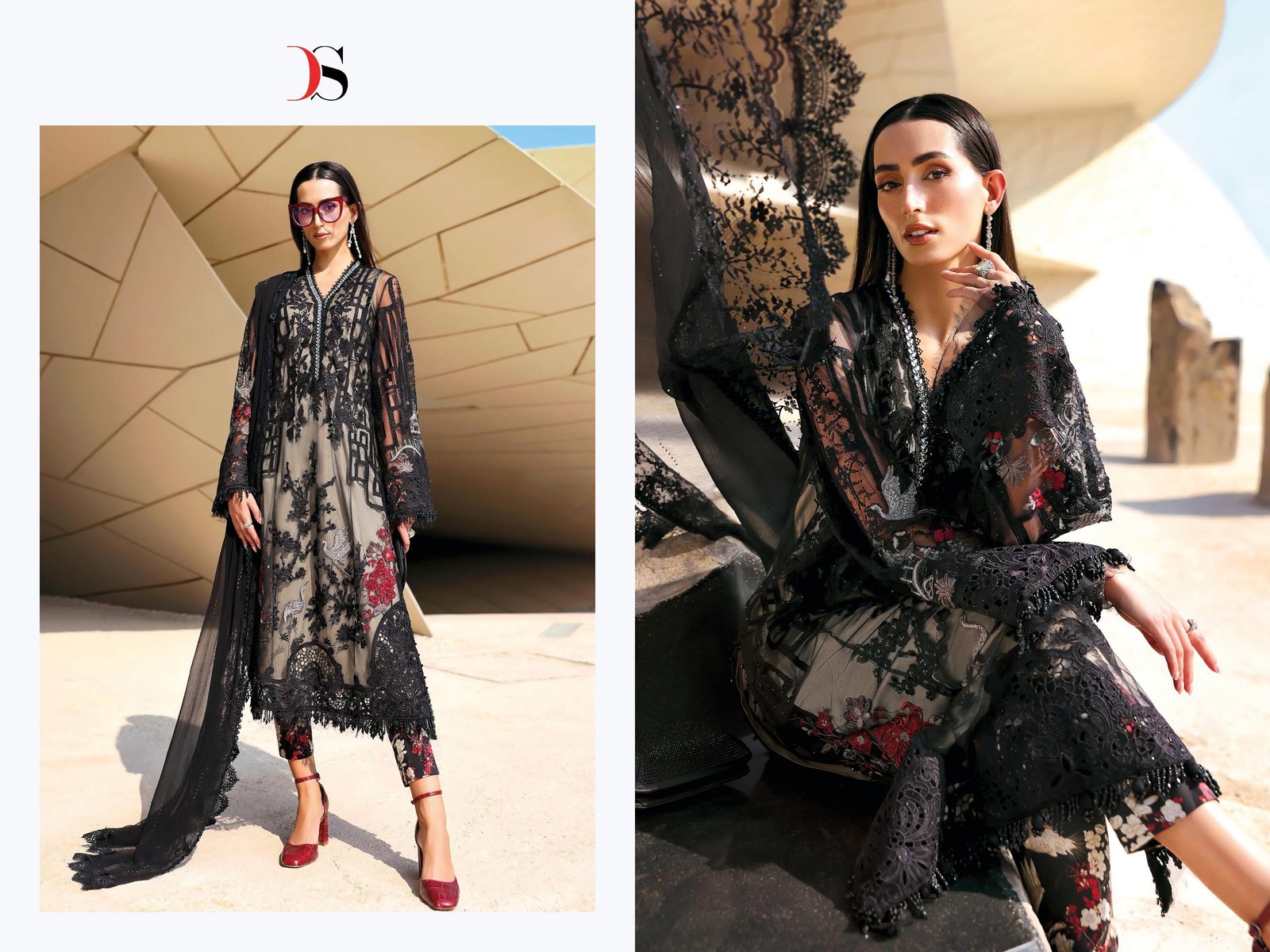 MARIA B PREMIUM EMBROIDERED 3 NX DEEPSY (Cotton Dupatta) - Image 7