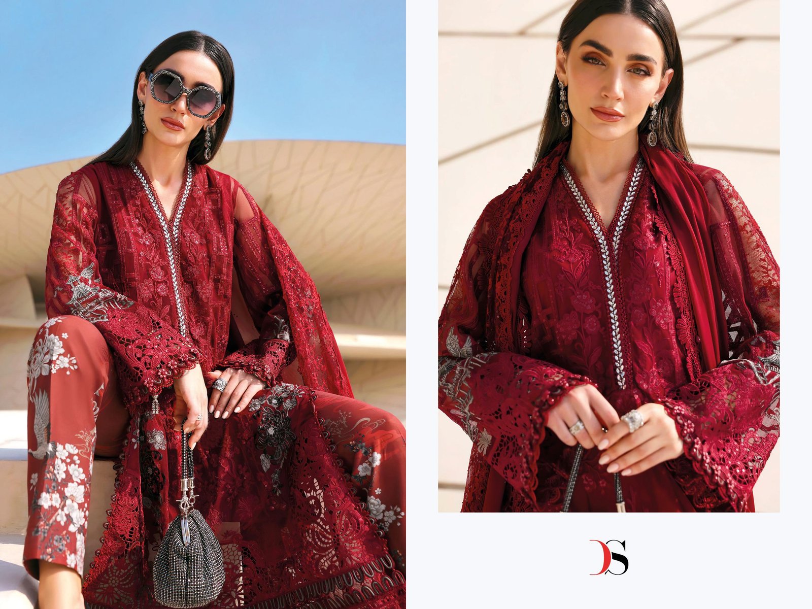 MARIA B PREMIUM EMBROIDERED 3 NX DEEPSY (Cotton Dupatta) - Image 9