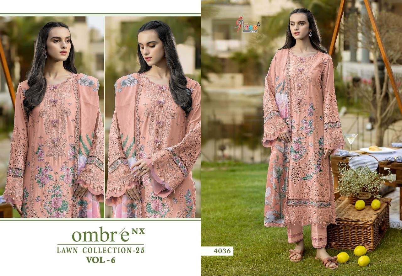 OMBRE LAWN COLLECTION 2025 VOL6 NX SHREE (Chiffon Dupatta) - Image 4