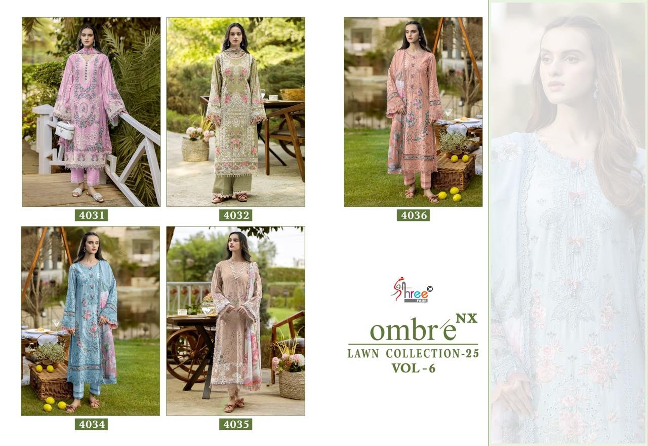 OMBRE LAWN COLLECTION 2025 VOL6 NX SHREE (Chiffon Dupatta) - Image 7