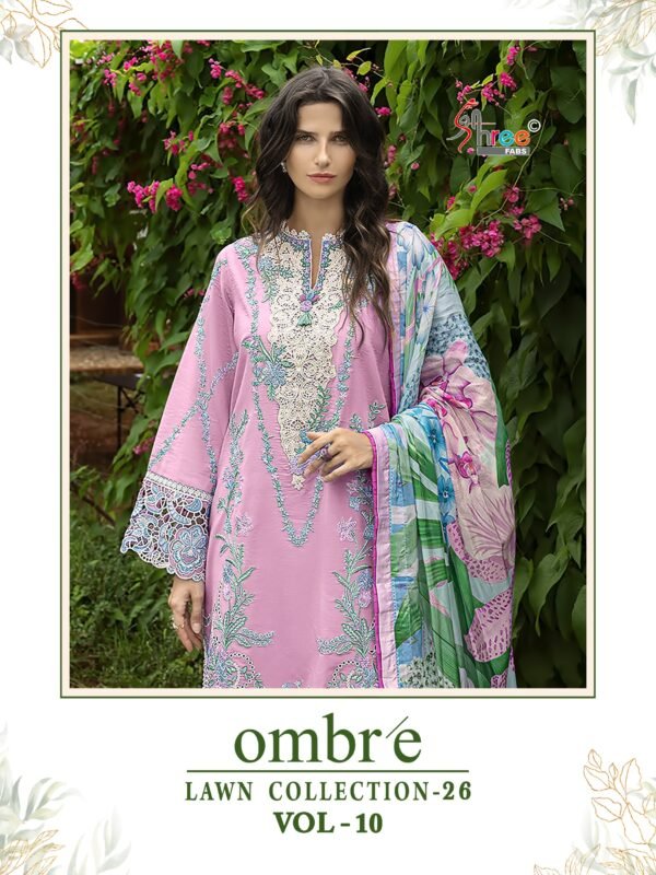 OMBRE LAWN COLLECTION VOL 10 SHREE (Chiffon Dupatta)