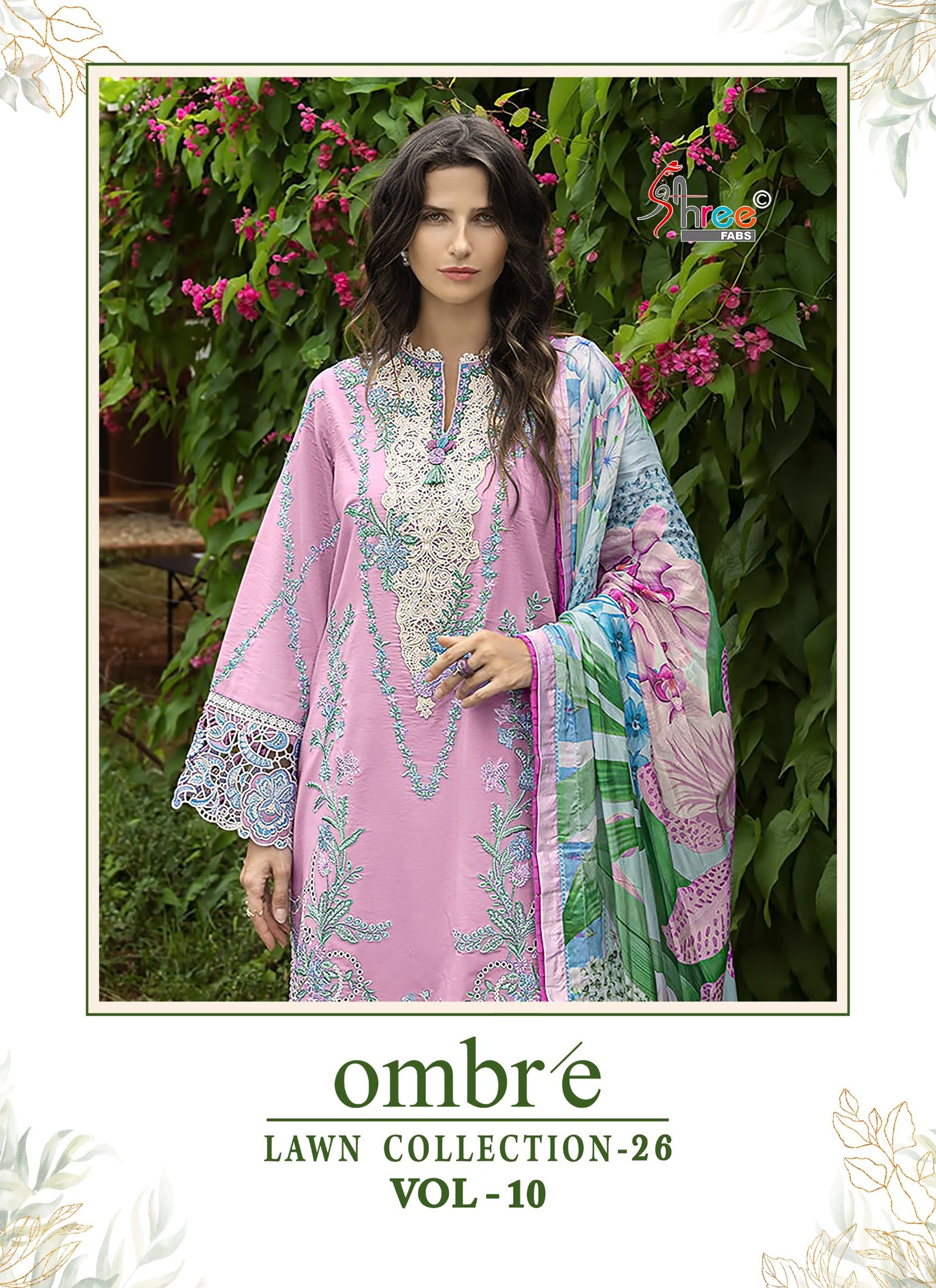 OMBRE LAWN COLLECTION VOL 10 SHREE (Chiffon Dupatta)