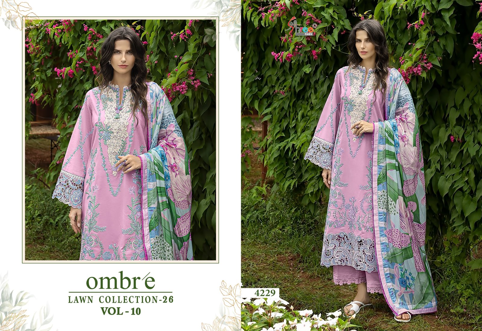 OMBRE LAWN COLLECTION VOL 10 SHREE (Chiffon Dupatta) - Image 7