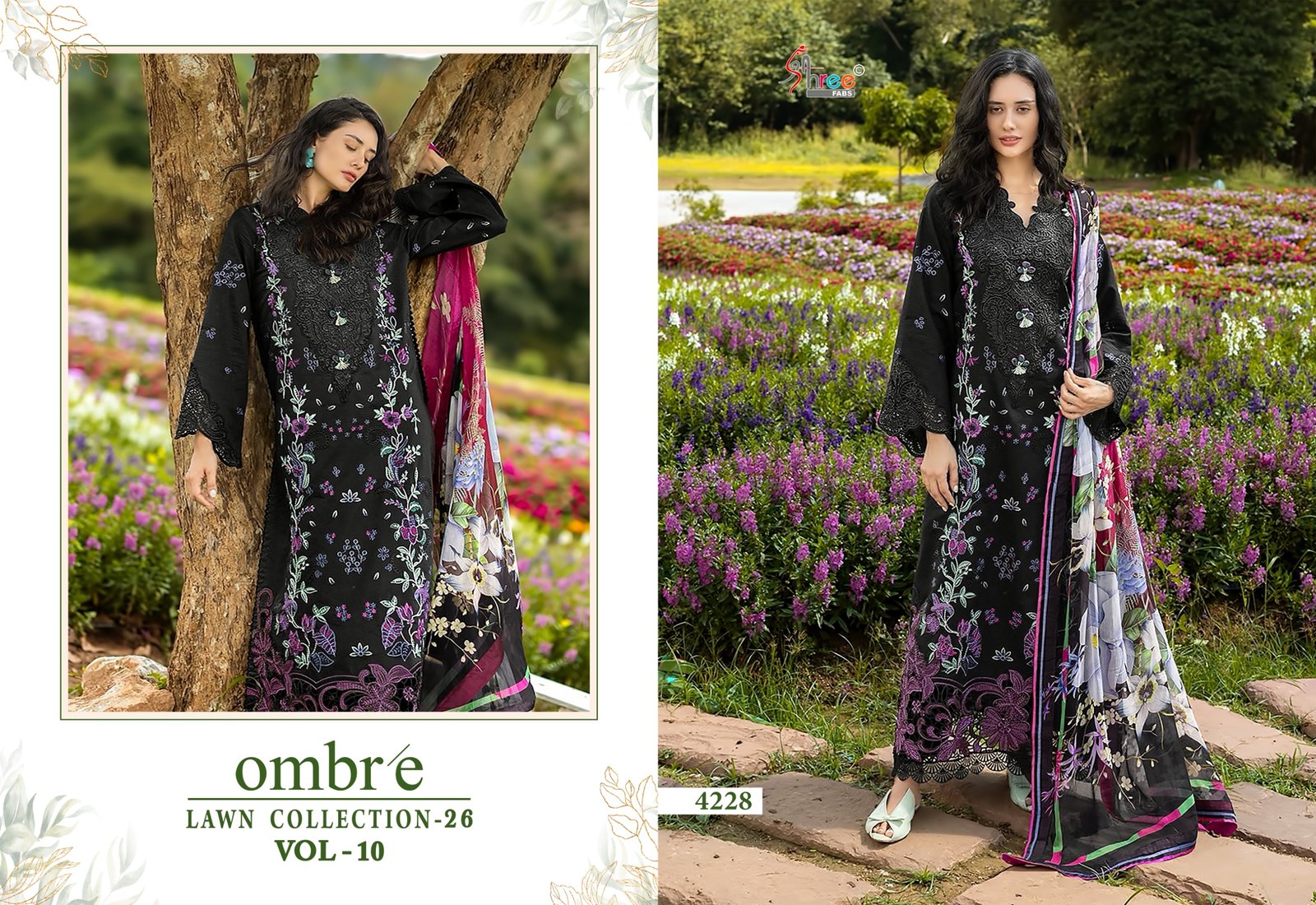 OMBRE LAWN COLLECTION VOL 10 SHREE (Chiffon Dupatta) - Image 6
