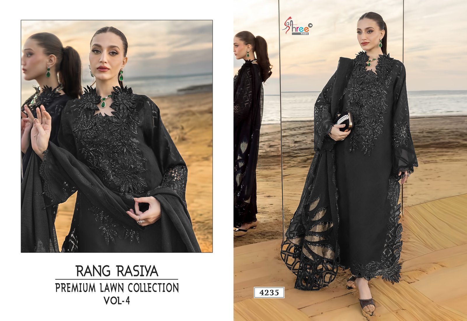RANG RASIYA PREMIUM LAWN COLLECTION VOL 4 SHREE (Kota Dupatta) - Image 3