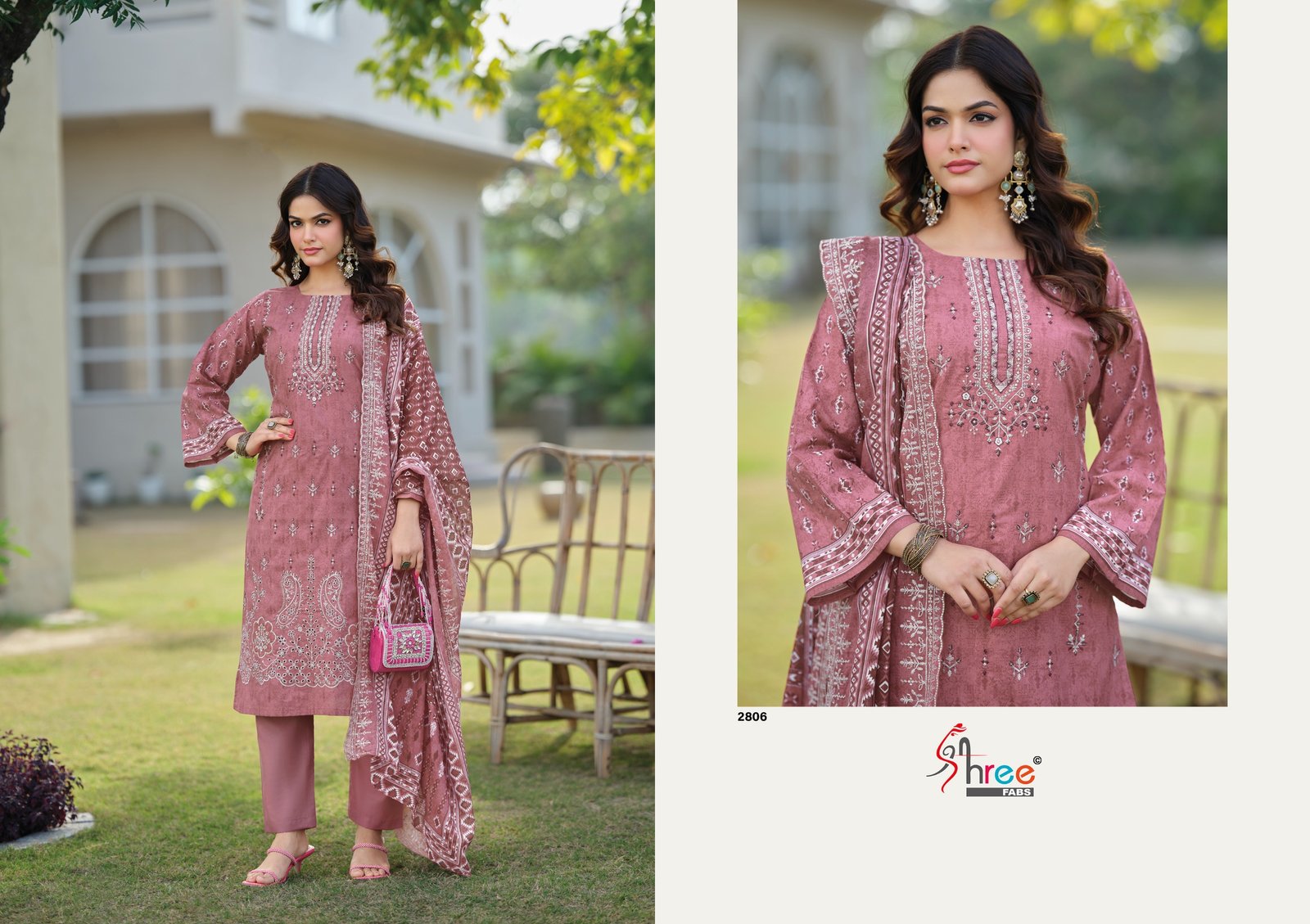 BIN SAEED LAWN COLLECTION VOL 28 SHREE (Cotton Dupatta) - Image 3