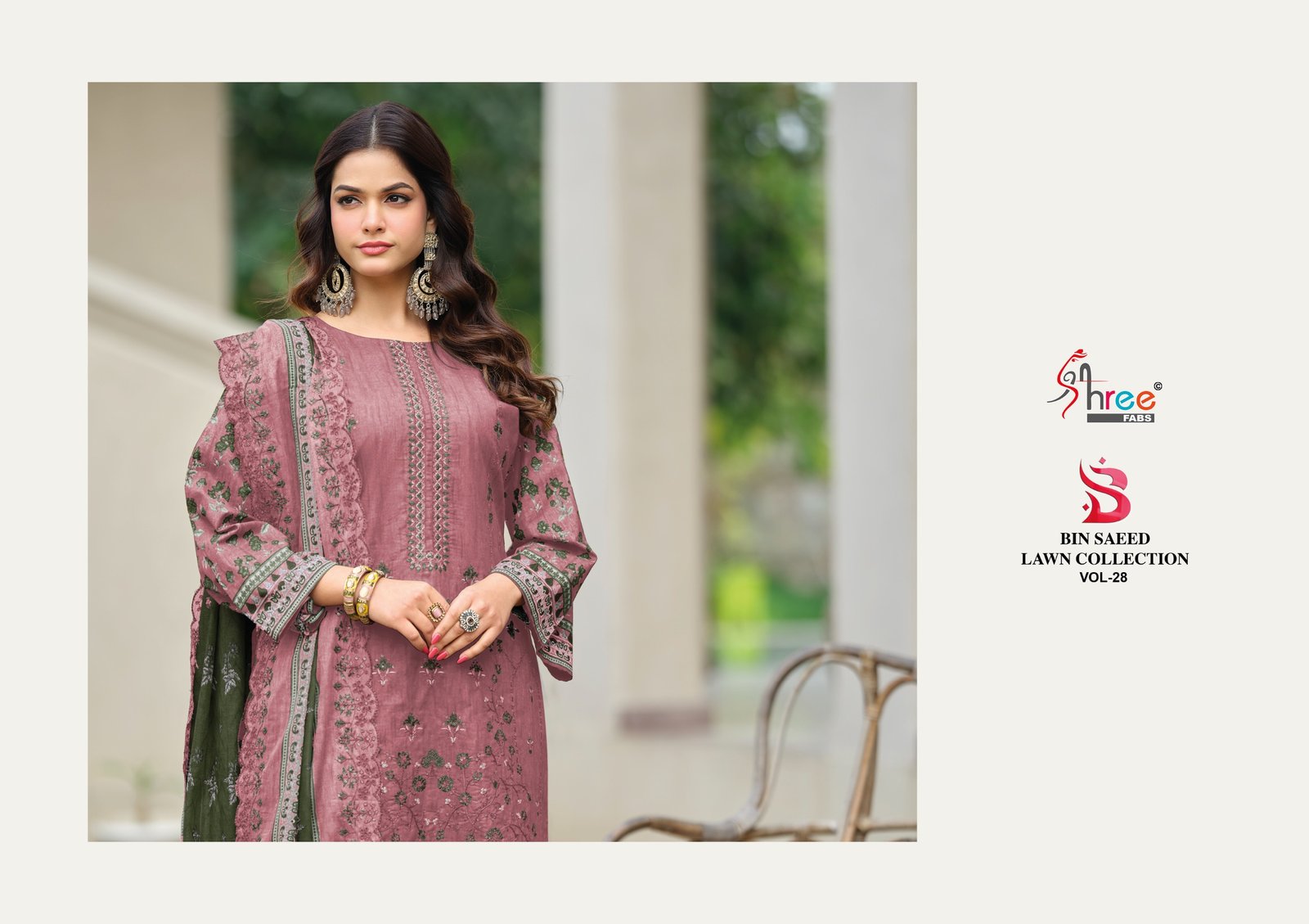 BIN SAEED LAWN COLLECTION VOL 28 SHREE (Cotton Dupatta) - Image 6