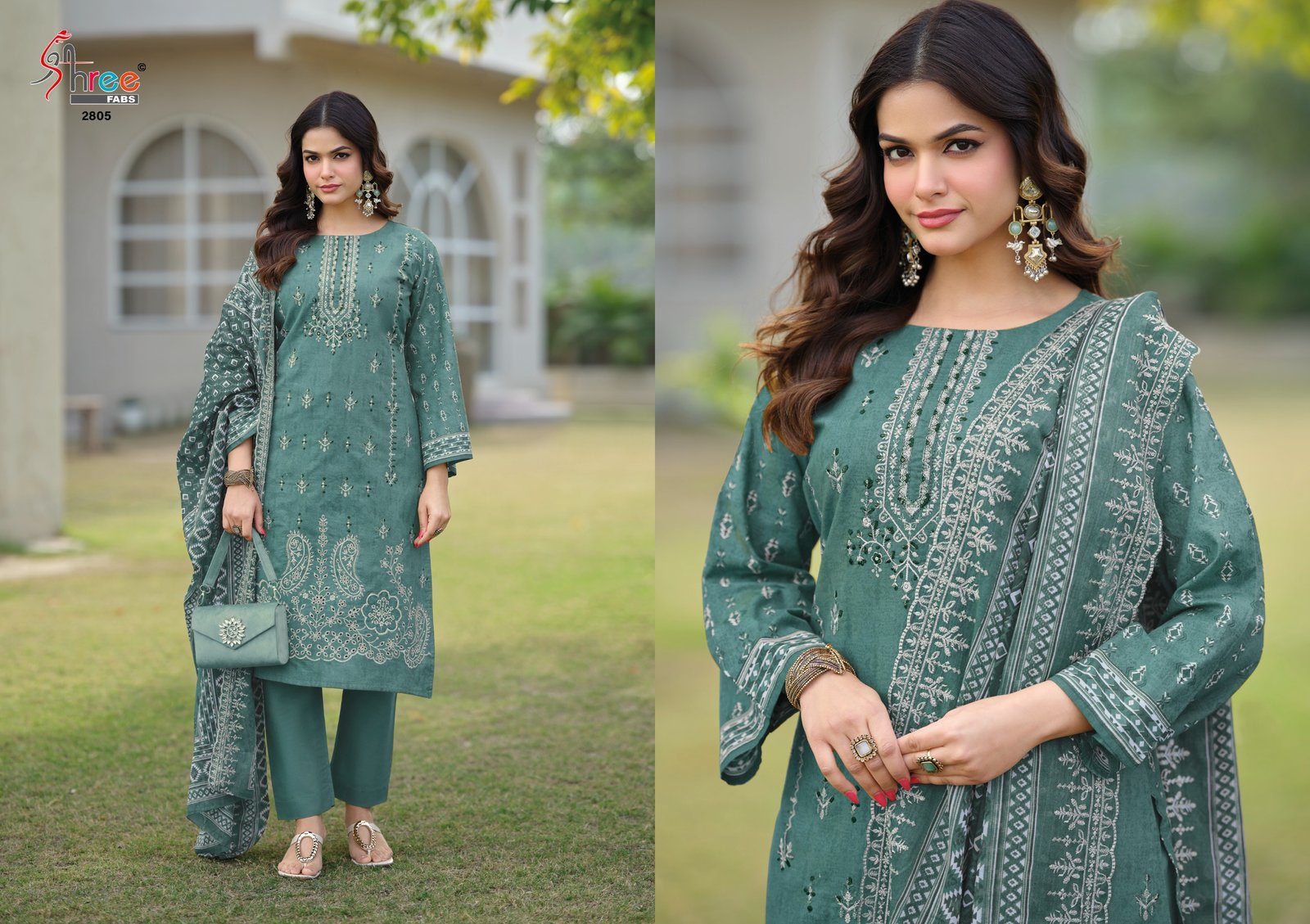 BIN SAEED LAWN COLLECTION VOL 28 SHREE (Cotton Dupatta) - Image 9
