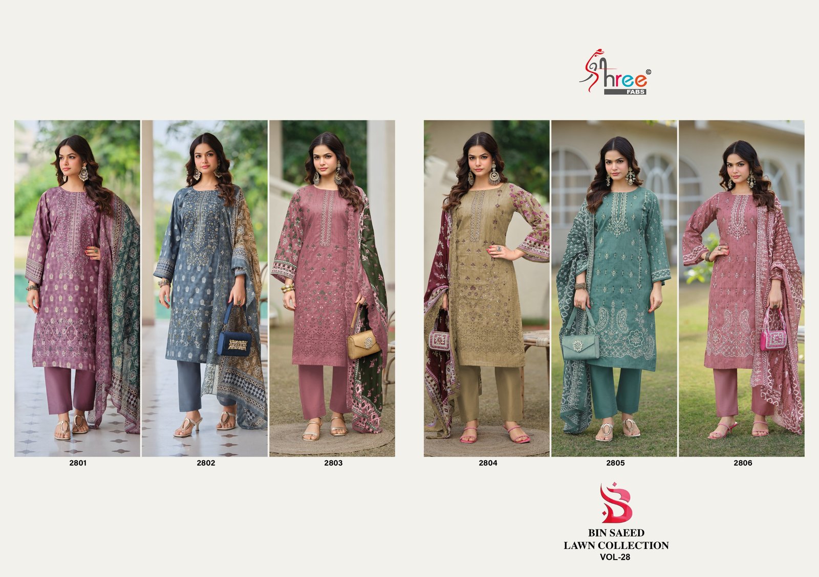 BIN SAEED LAWN COLLECTION VOL 28 SHREE (Cotton Dupatta) - Image 5